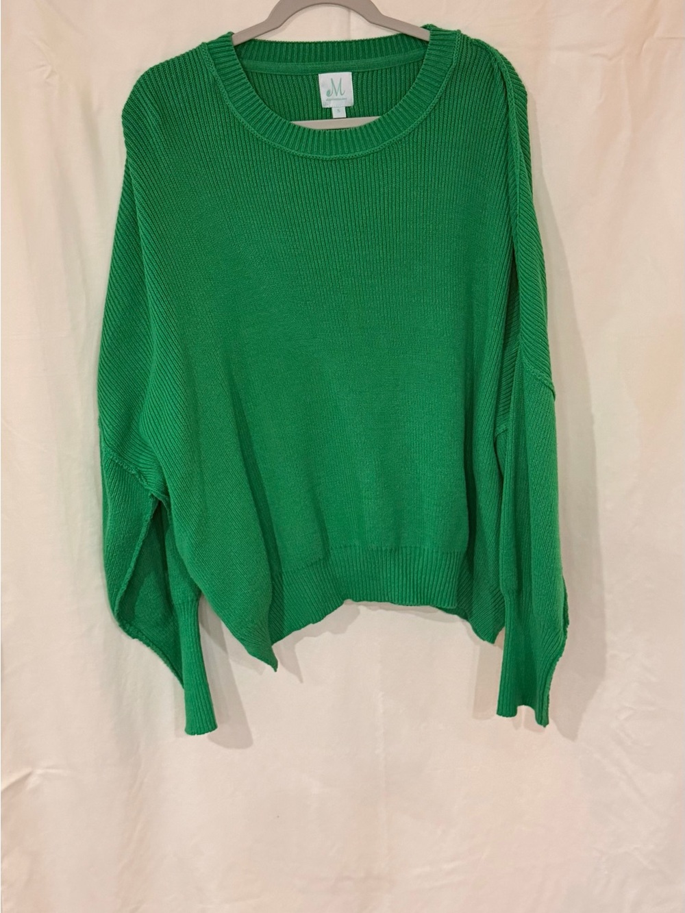 Mint Bright Green Crewneck Tunic Sweater